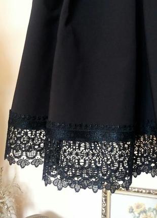 Черная юбка с гипюром2 фото