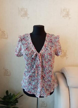 Блузка, шифон, троянди, шеббі шик, хенд мейд, романтика, пошиття на замовлення, на літо