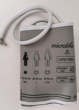 Манжета оригінал microlife 22-42см + коннектор для автоматичних та напівавтоматичних тонометрів з однією трубкою біла