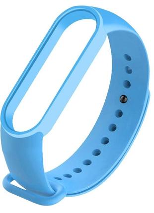 Силиконовый ремешок для фитнес-браслета mi band m6/7/8 (голубой)1 фото