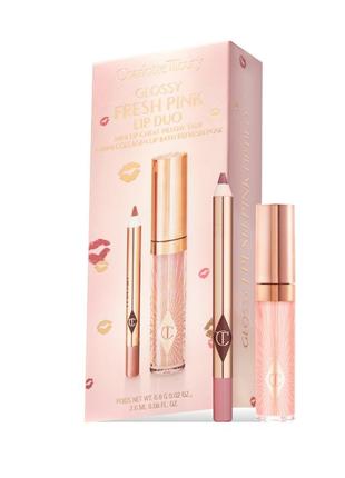 Набір для губ charlotte tilbury mini glossy fresh pink lip duo set  0,8 та 2,6 мл2 фото