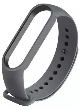 Силиконовый ремешок для фитнес-браслета mi band m6/7/8 (темно-серый)