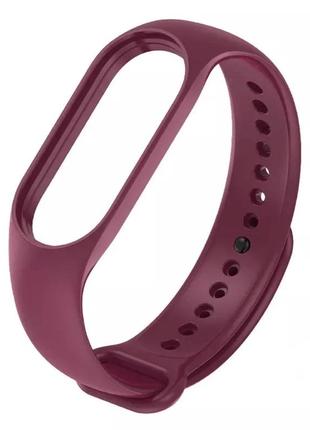 Силиконовый ремешок для фитнес-браслета mi band m6/7/8 (бордовый)