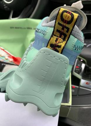 Off white mint кожаные женские кроссовки в бирюзовом цвете (36-42)😍7 фото