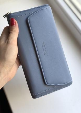 Жіночий клатч-гаманець baellerry leather blue1 фото