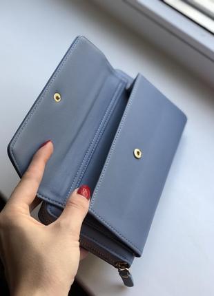 Жіночий клатч-гаманець baellerry leather blue5 фото