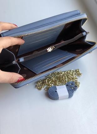 Жіночий клатч-гаманець baellerry leather blue6 фото