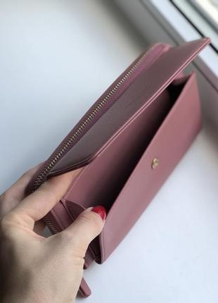 Жіночий клатч-гаманець baellerry leather dark pink6 фото