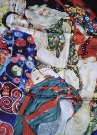 Платок gustav klimt подписой оригинальный шелковый хустина+300 платков шарфов на странице6 фото