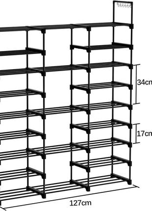 Yihata 9 полок для обуви, металлическое органайзер для хранения обуви, компактная регулируемая4 фото