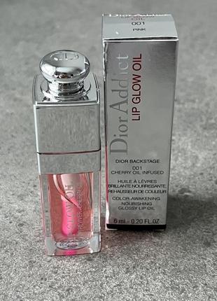 Живильна сяюча олійка для губ dior lip glow oil, 001 pink оригінал1 фото