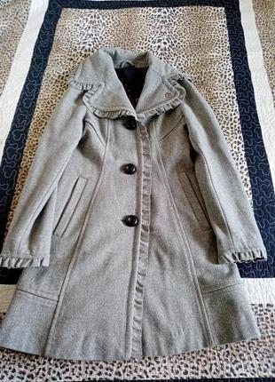 Пальто а-силуэта шерстяное 36 размера