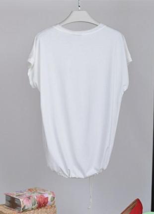 Біла футболка з написом великий розмір батал2 фото
