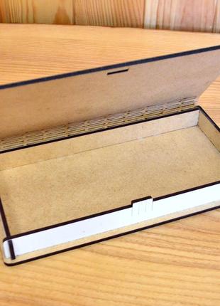 Дерев'яний конверт для грошей, подарункова коробка для грошей 19х10 см крафтова купюрниця скринька з дерева мдф з новим роком2 фото