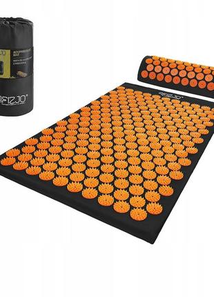 Килимок акупунктурний з валиком 4fizjo classic mat аплікатор кузнєцова 4fj0042 black/orange4 фото