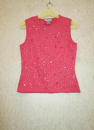 Эффектная майка топ с пайетками