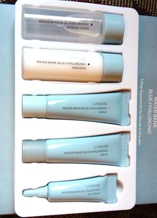 Laneige waterbank blue hyaluronic 5 step essential kit for normal to dry skin набор water bank3 фото