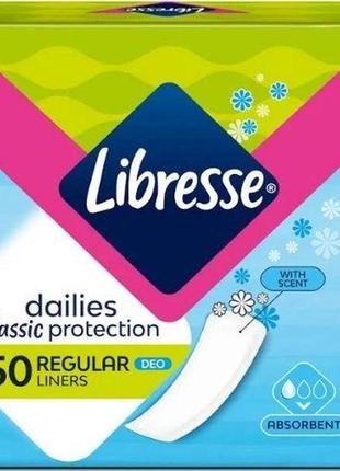 Щоденні прокладки libresse classic protection regular deo 50 шт