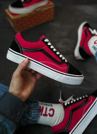 Кеды мужские vans old skool, красные (ванс олд скул, вансы, венс, кроссовки, кеди, обувь)3 фото