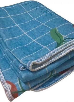 Электрическая простынь одеяло 2 режима electric blanket 5734 150х120см вишни на голубом фоне2 фото