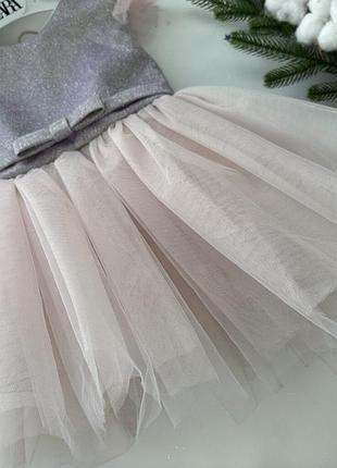 Сукня пишна сіро рожева 5