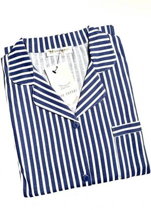 Выбор цвета женская пижама с рубашкой и штанами полоска9 фото