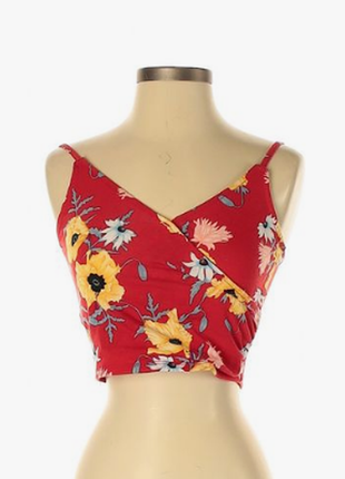 Топ, кроп топ, цветы, цветочный принт, кроптоп, бралетт, бюстье