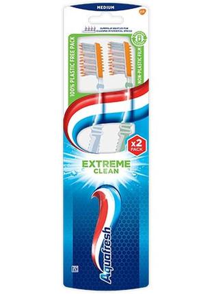 Зубна щітка aquafresh extreme clean medium 2 шт