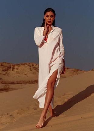Туніка пляжна жіноча довга 939 "батіст сорочка"