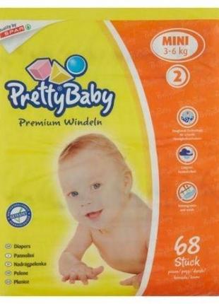 Підгузники дитячі pretty baby №2 3-6кг 68шт