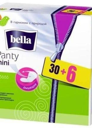 Щоденні прокладки bella panty mini 30+6 шт.