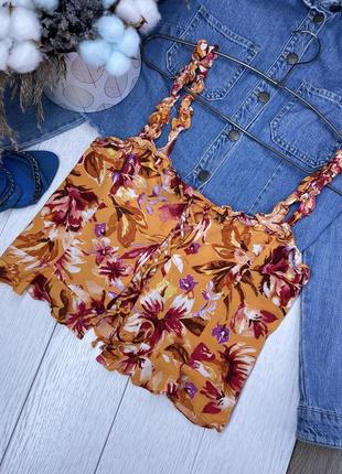 Короткий топ h&m xs топ на шнуровке топ с рюшами