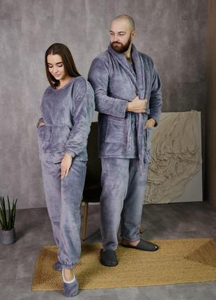 Женская пижама махровая теплая домашний костюм р.s,m,l,xl9 фото