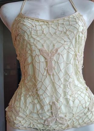 Кружевной вязаный топ английского бренда maria &amp; grachvogel u9 12. eur 40