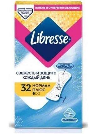 Щоденні прокладки libresse daily fresh plus normal 32 шт.