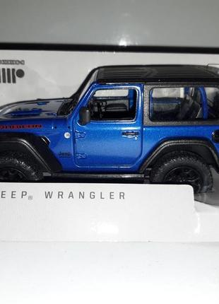 Машинка іграшкова jeep wrangler kinsmart інерційний 1:32 синій