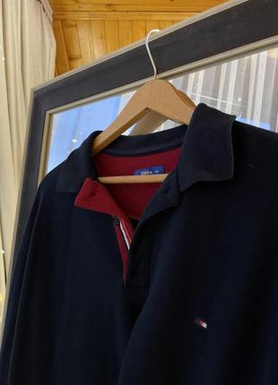 Мужская кофта с воротником темно синего цвета,теплая в размере xxl 100% хлопковая. свитер5 фото