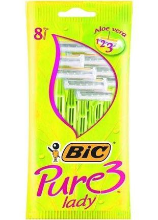 Одноразові станки для гоління bic pure lady 4 шт1 фото