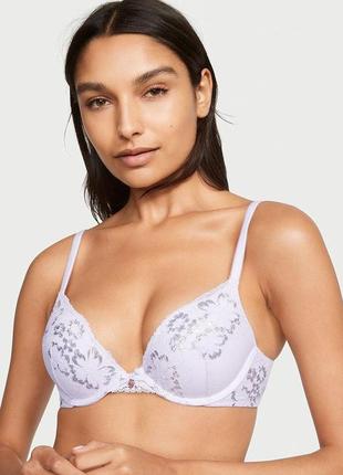 Кружевной бюстгальтер пуш-ап by victoria lace push-up bra  lucky lilac size:38b