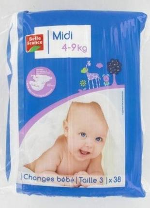 Підгузники дитячі belle france 4-9кг №3 38шт