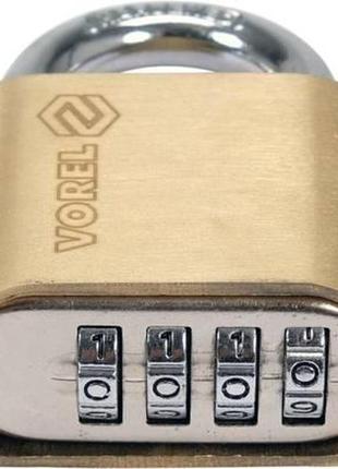 Замок навесной кодовый латунь стальная дужка vorel-77612