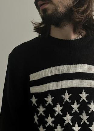 Hm wool blend sweat свитер кофта свитшот вязаная черная оригинал теплая звездочки интересная стильная3 фото