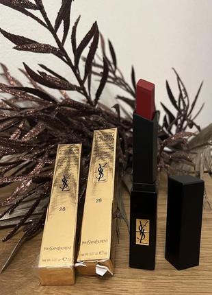 Оригинальный помада yves saint laurent rouge pur couture the slim velvet radical 28 true chili