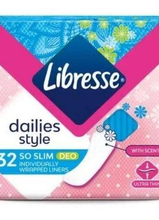 Щоденні прокладки libresse daily fresh scented 32 шт.