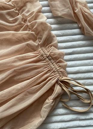 Платье винтажная корсет сетка, бежевая, oh polly8 фото