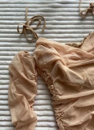 Платье винтажная корсет сетка, бежевая, oh polly9 фото