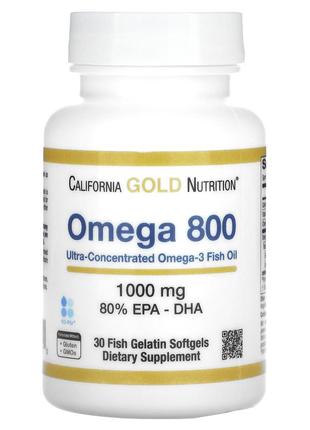 California gold nutrition омега-800 риб’ячий жир 80 % епк/дгк омега 3 кращий вітамін cgn-012512 фото