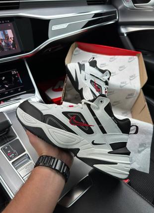 Зимние мужские кроссовки nike m2k tekno mid white black red fur (мех) 41-42-43-44-452 фото