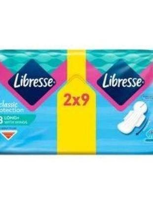 Гігієнічні прокладки libresse classic protection long з крильцями, 18 шт