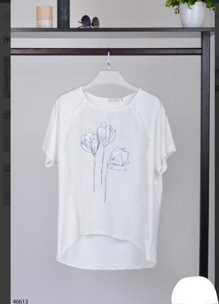 Белая футболка с цветами батал большой размер
